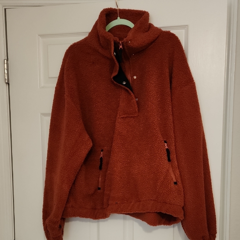 Warm Rust Fleece Pullover